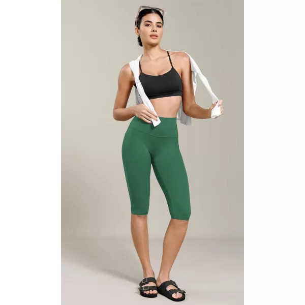 ODODOS ODCLOUD Buttery Soft Lounge Yoga Capris with Pockets for Women 14quot  19quot  21quot High Waist Capri LeggingsDark Green