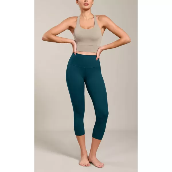 ODODOS ODCLOUD Buttery Soft Lounge Yoga Capris with Pockets for Women 14quot  19quot  21quot High Waist Capri LeggingsForest Teal