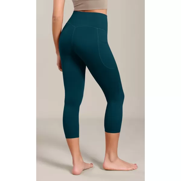 ODODOS ODCLOUD Buttery Soft Lounge Yoga Capris with Pockets for Women 14quot  19quot  21quot High Waist Capri LeggingsForest Teal