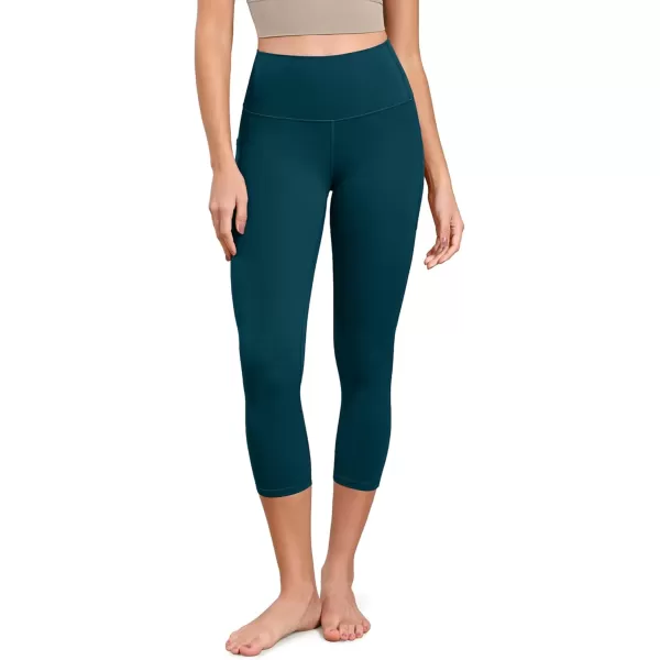 ODODOS ODCLOUD Buttery Soft Lounge Yoga Capris with Pockets for Women 14quot  19quot  21quot High Waist Capri LeggingsForest Teal