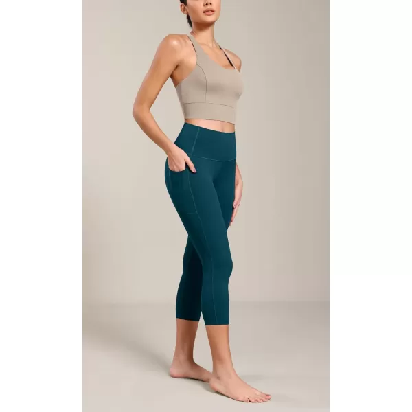 ODODOS ODCLOUD Buttery Soft Lounge Yoga Capris with Pockets for Women 14quot  19quot  21quot High Waist Capri LeggingsForest Teal