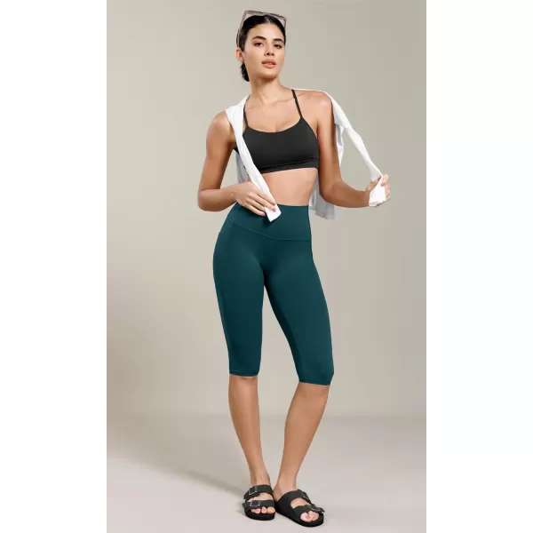 ODODOS ODCLOUD Buttery Soft Lounge Yoga Capris with Pockets for Women 14quot  19quot  21quot High Waist Capri LeggingsForest Teal