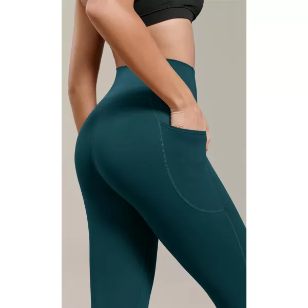 ODODOS ODCLOUD Buttery Soft Lounge Yoga Capris with Pockets for Women 14quot  19quot  21quot High Waist Capri LeggingsForest Teal