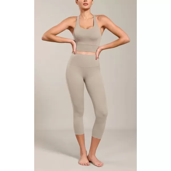 ODODOS ODCLOUD Buttery Soft Lounge Yoga Capris with Pockets for Women 14quot  19quot  21quot High Waist Capri LeggingsShaker Beige