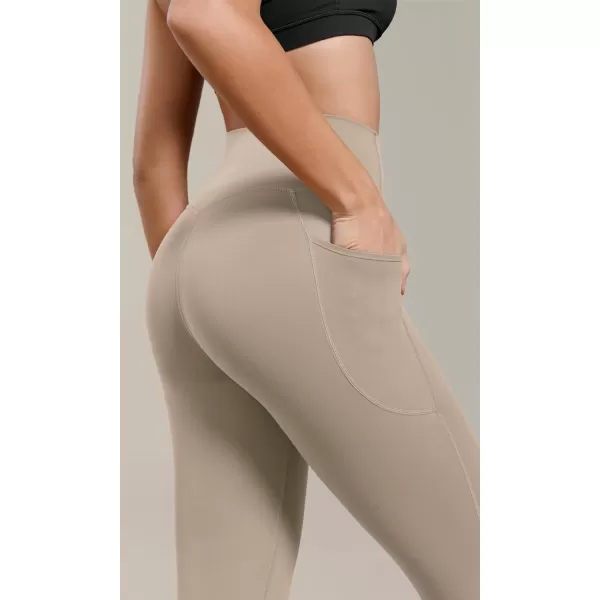 ODODOS ODCLOUD Buttery Soft Lounge Yoga Capris with Pockets for Women 14quot  19quot  21quot High Waist Capri LeggingsShaker Beige