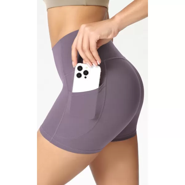 ODODOS ODCLOUD Womens High Waist Lounge Yoga Shorts with Pockets 4quot6quot8quot10quot Buttery Soft Biker ShortsAsh Violet