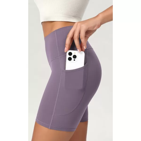 ODODOS ODCLOUD Womens High Waist Lounge Yoga Shorts with Pockets 4quot6quot8quot10quot Buttery Soft Biker ShortsAsh Violet