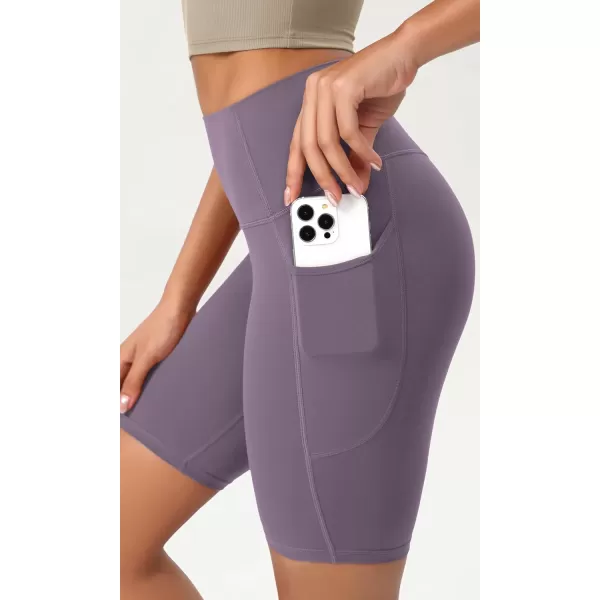 ODODOS ODCLOUD Womens High Waist Lounge Yoga Shorts with Pockets 4quot6quot8quot10quot Buttery Soft Biker ShortsAsh Violet