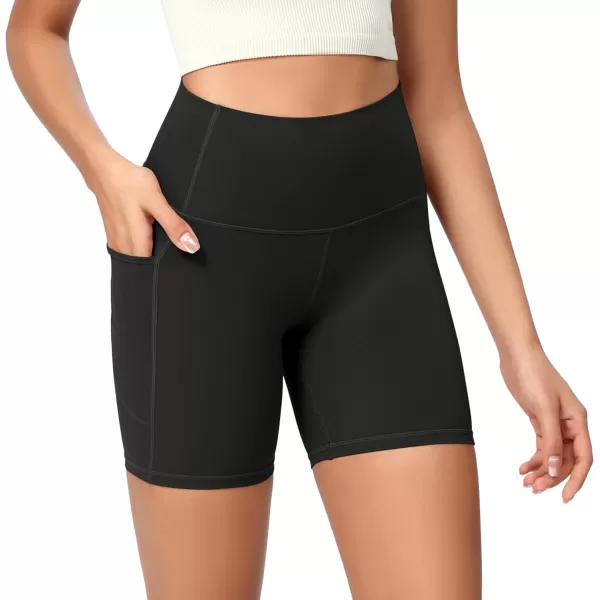 ODODOS ODCLOUD Womens High Waist Lounge Yoga Shorts with Pockets 4quot6quot8quot10quot Buttery Soft Biker ShortsBlack