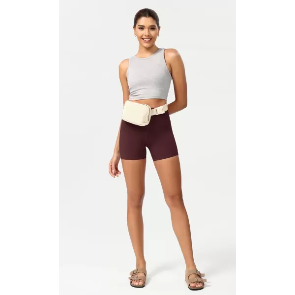 ODODOS ODCLOUD Womens High Waist Lounge Yoga Shorts with Pockets 4quot6quot8quot10quot Buttery Soft Biker ShortsBurgundy