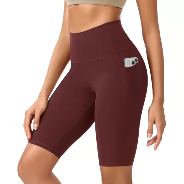 ODODOS ODCLOUD Womens High Waist Lounge Yoga Shorts with Pockets 4quot6quot8quot10quot Buttery Soft Biker ShortsBurgundy