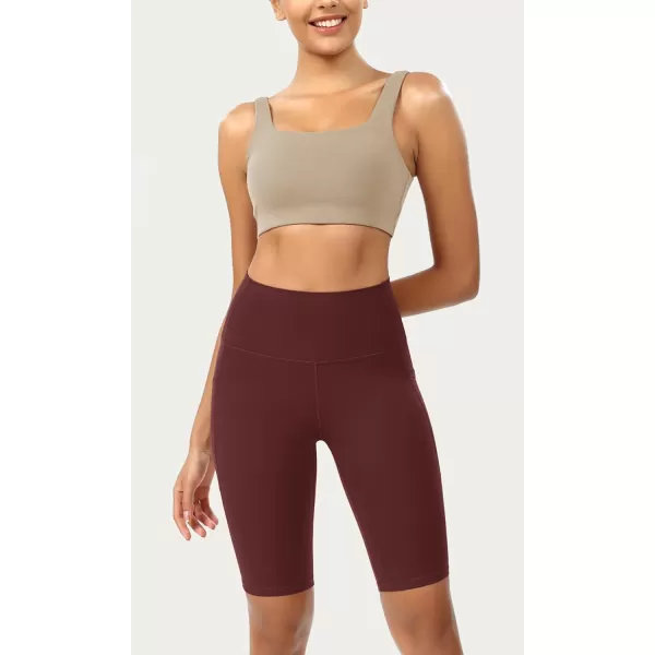ODODOS ODCLOUD Womens High Waist Lounge Yoga Shorts with Pockets 4quot6quot8quot10quot Buttery Soft Biker ShortsBurgundy