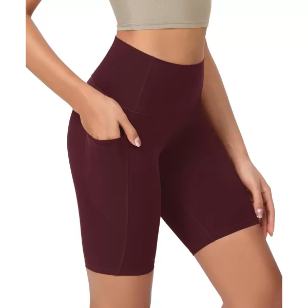 ODODOS ODCLOUD Womens High Waist Lounge Yoga Shorts with Pockets 4quot6quot8quot10quot Buttery Soft Biker ShortsBurgundy