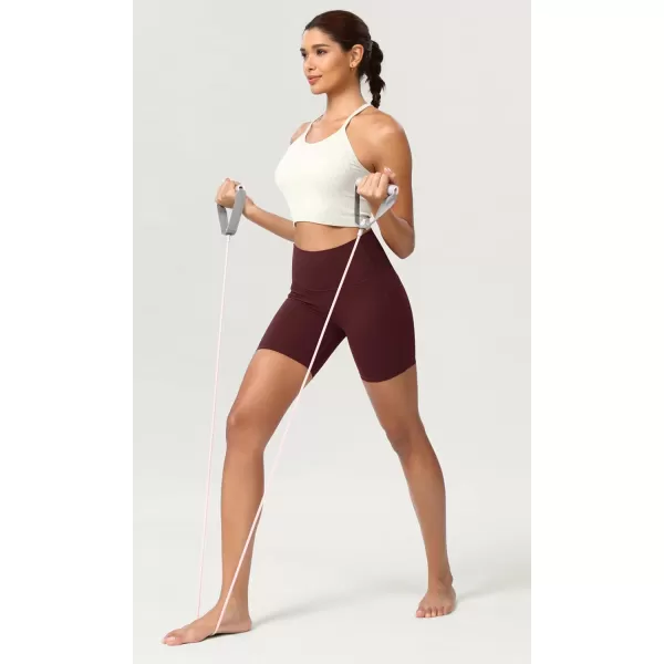 ODODOS ODCLOUD Womens High Waist Lounge Yoga Shorts with Pockets 4quot6quot8quot10quot Buttery Soft Biker ShortsBurgundy