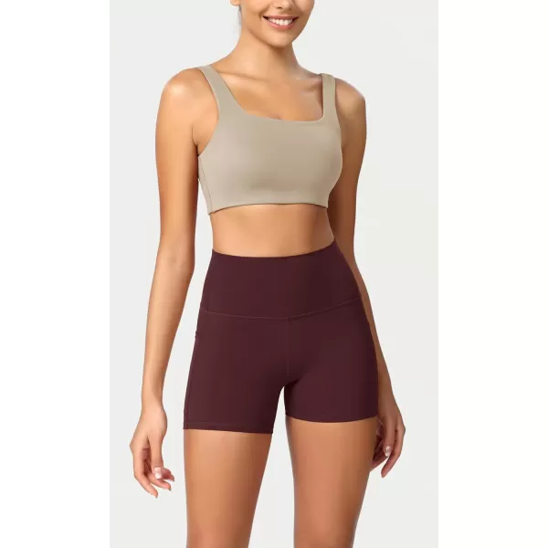 ODODOS ODCLOUD Womens High Waist Lounge Yoga Shorts with Pockets 4quot6quot8quot10quot Buttery Soft Biker ShortsBurgundy