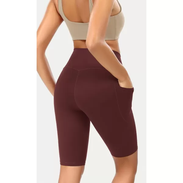 ODODOS ODCLOUD Womens High Waist Lounge Yoga Shorts with Pockets 4quot6quot8quot10quot Buttery Soft Biker ShortsBurgundy