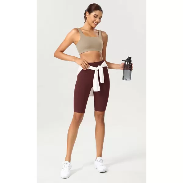ODODOS ODCLOUD Womens High Waist Lounge Yoga Shorts with Pockets 4quot6quot8quot10quot Buttery Soft Biker ShortsBurgundy