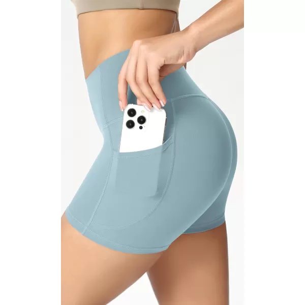 ODODOS ODCLOUD Womens High Waist Lounge Yoga Shorts with Pockets 4quot6quot8quot10quot Buttery Soft Biker ShortsChambray