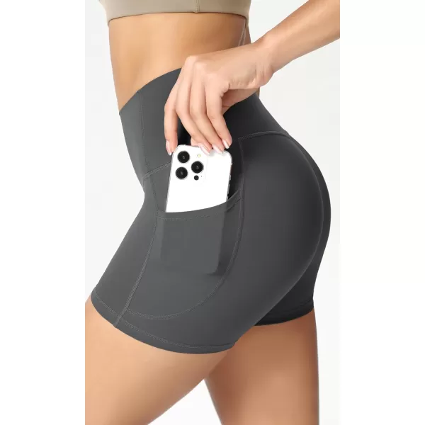 ODODOS ODCLOUD Womens High Waist Lounge Yoga Shorts with Pockets 4quot6quot8quot10quot Buttery Soft Biker ShortsCharcoal