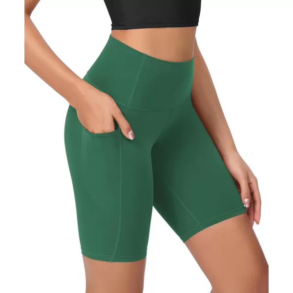 ODODOS ODCLOUD Womens High Waist Lounge Yoga Shorts with Pockets 4quot6quot8quot10quot Buttery Soft Biker ShortsDark Green