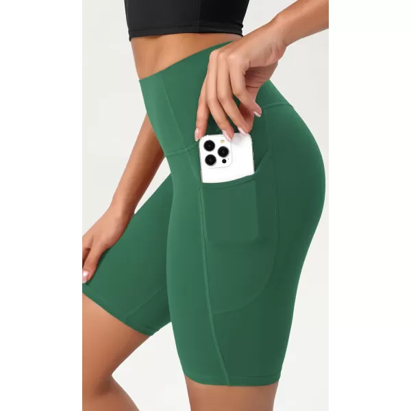 ODODOS ODCLOUD Womens High Waist Lounge Yoga Shorts with Pockets 4quot6quot8quot10quot Buttery Soft Biker ShortsDark Green