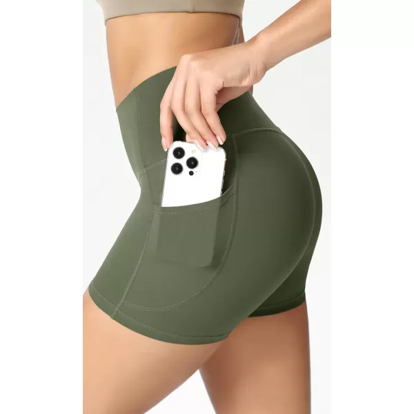 ODODOS ODCLOUD Womens High Waist Lounge Yoga Shorts with Pockets 4quot6quot8quot10quot Buttery Soft Biker ShortsDark Olive