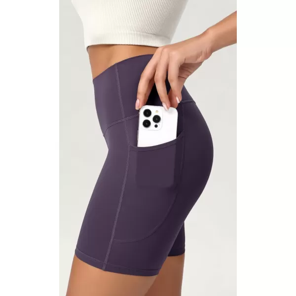 ODODOS ODCLOUD Womens High Waist Lounge Yoga Shorts with Pockets 4quot6quot8quot10quot Buttery Soft Biker ShortsDark Purple