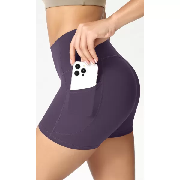 ODODOS ODCLOUD Womens High Waist Lounge Yoga Shorts with Pockets 4quot6quot8quot10quot Buttery Soft Biker ShortsDark Purple