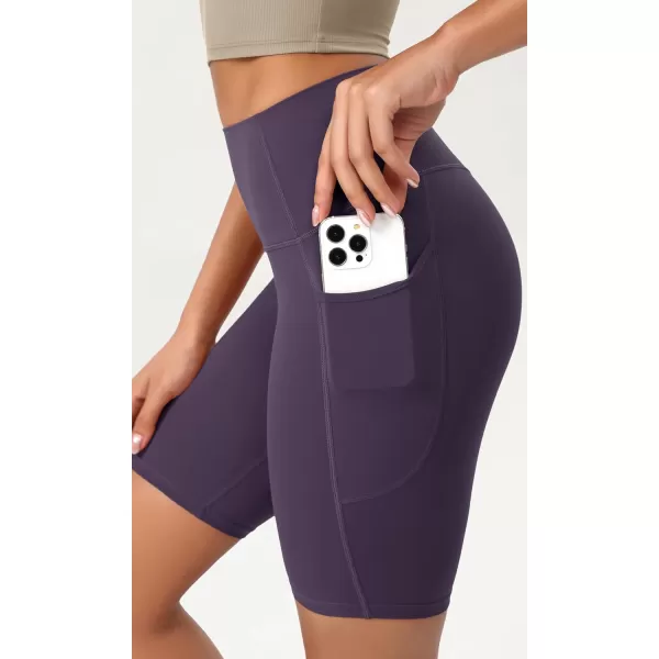 ODODOS ODCLOUD Womens High Waist Lounge Yoga Shorts with Pockets 4quot6quot8quot10quot Buttery Soft Biker ShortsDark Purple