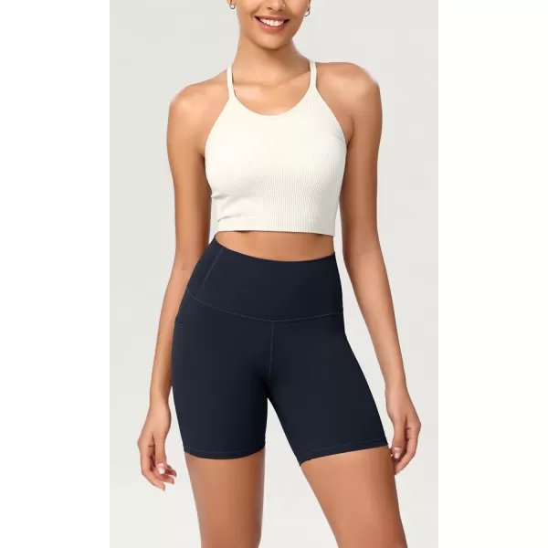 ODODOS ODCLOUD Womens High Waist Lounge Yoga Shorts with Pockets 4quot6quot8quot10quot Buttery Soft Biker ShortsDeep Navy