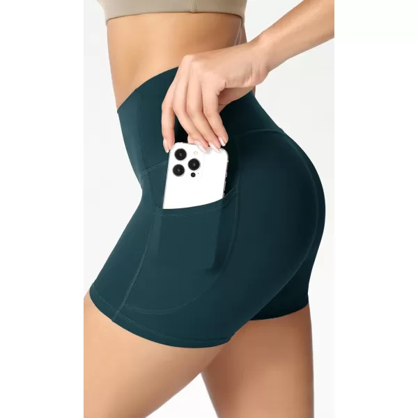 ODODOS ODCLOUD Womens High Waist Lounge Yoga Shorts with Pockets 4quot6quot8quot10quot Buttery Soft Biker ShortsForest Teal