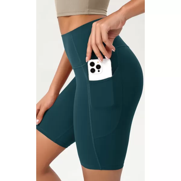 ODODOS ODCLOUD Womens High Waist Lounge Yoga Shorts with Pockets 4quot6quot8quot10quot Buttery Soft Biker ShortsForest Teal