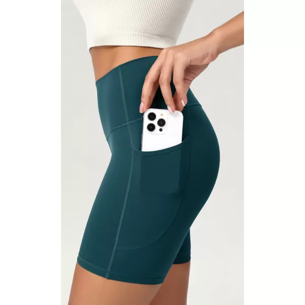 ODODOS ODCLOUD Womens High Waist Lounge Yoga Shorts with Pockets 4quot6quot8quot10quot Buttery Soft Biker ShortsForest Teal