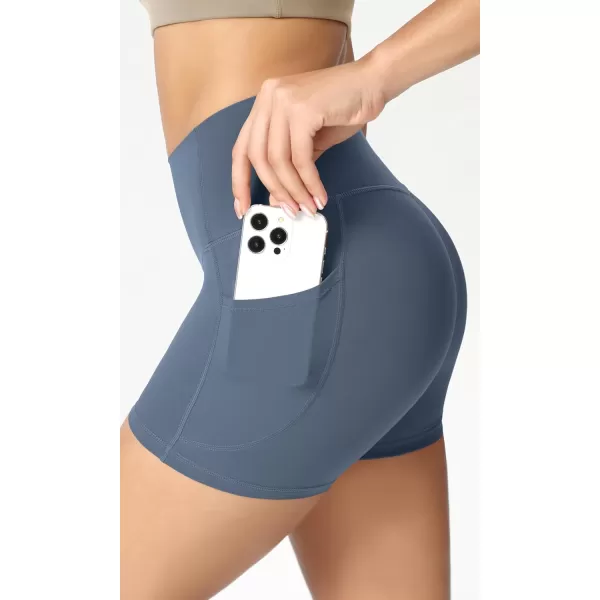 ODODOS ODCLOUD Womens High Waist Lounge Yoga Shorts with Pockets 4quot6quot8quot10quot Buttery Soft Biker ShortsInk Blue