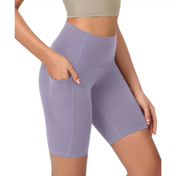 ODODOS ODCLOUD Womens High Waist Lounge Yoga Shorts with Pockets 4quot6quot8quot10quot Buttery Soft Biker ShortsLilac Smoke