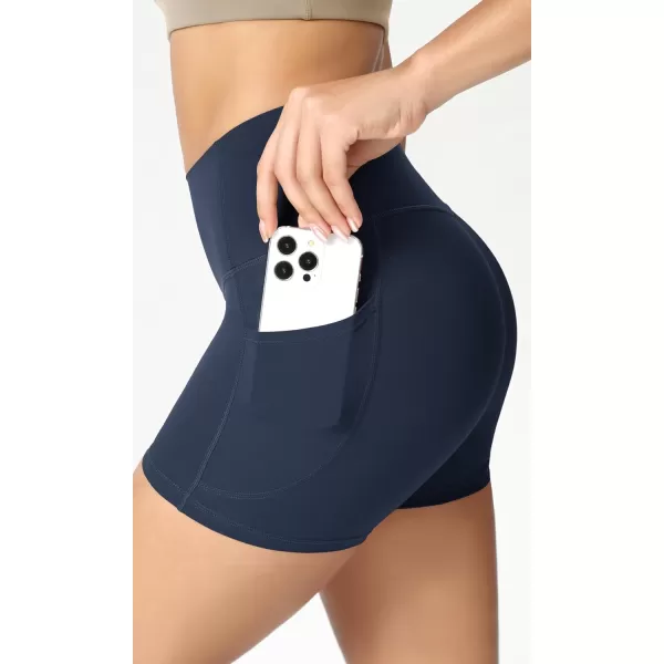 ODODOS ODCLOUD Womens High Waist Lounge Yoga Shorts with Pockets 4quot6quot8quot10quot Buttery Soft Biker ShortsNavy