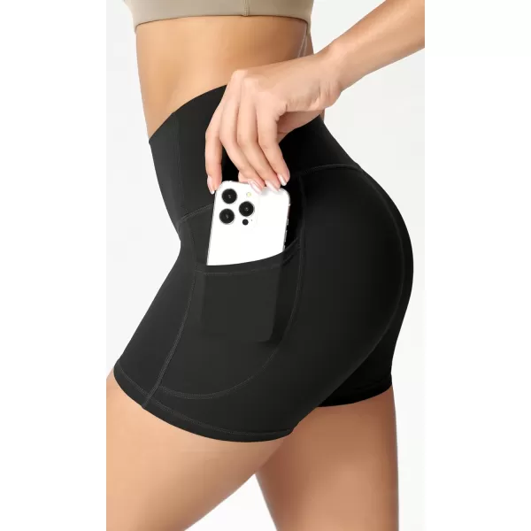 ODODOS ODCLOUD Womens High Waist Lounge Yoga Shorts with Pockets 4quot6quot8quot10quot Buttery Soft Biker ShortsOnyx Black Grey