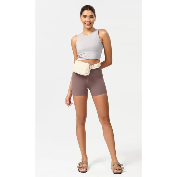 ODODOS ODCLOUD Womens High Waist Lounge Yoga Shorts with Pockets 4quot6quot8quot10quot Buttery Soft Biker ShortsPurple Taupe