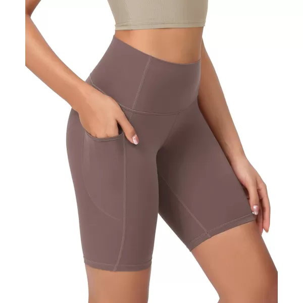 ODODOS ODCLOUD Womens High Waist Lounge Yoga Shorts with Pockets 4quot6quot8quot10quot Buttery Soft Biker ShortsPurple Taupe