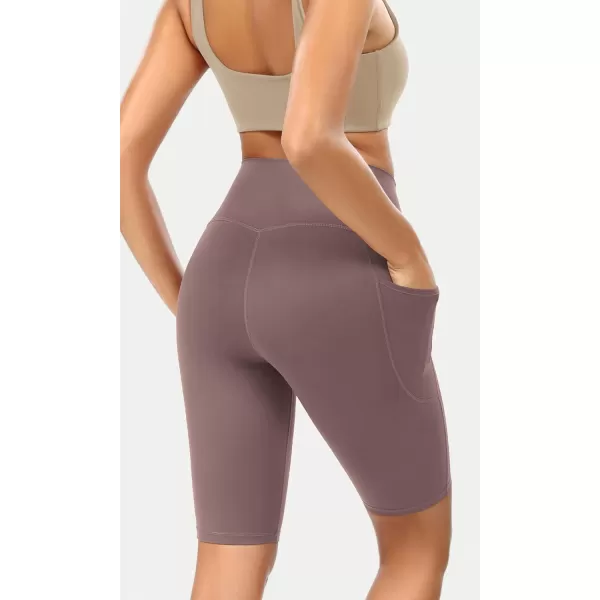 ODODOS ODCLOUD Womens High Waist Lounge Yoga Shorts with Pockets 4quot6quot8quot10quot Buttery Soft Biker ShortsPurple Taupe