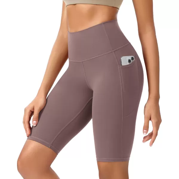 ODODOS ODCLOUD Womens High Waist Lounge Yoga Shorts with Pockets 4quot6quot8quot10quot Buttery Soft Biker ShortsPurple Taupe