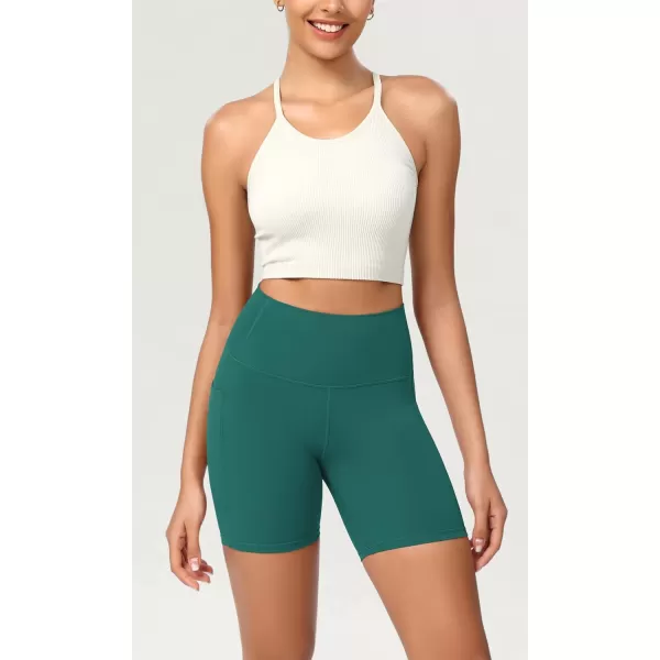 ODODOS ODCLOUD Womens High Waist Lounge Yoga Shorts with Pockets 4quot6quot8quot10quot Buttery Soft Biker ShortsStorm Teal