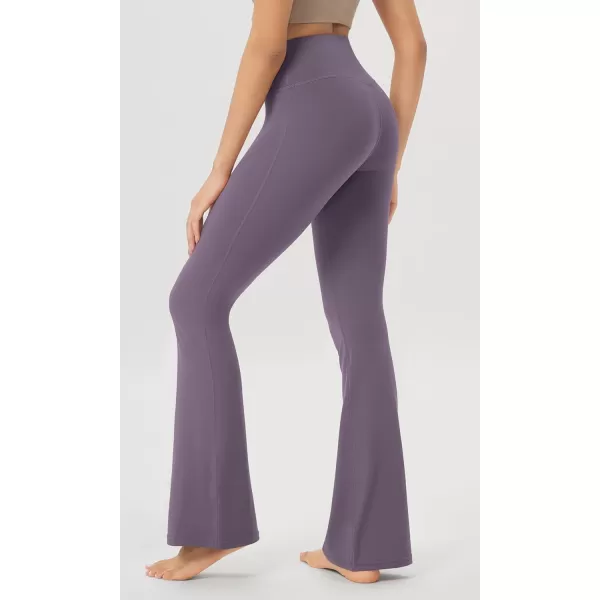 ODODOS Womens Cloud Feeling Crossover Flared Pants with Back Pocket High Waist Bootcut Lounge Yoga Pants3032quot InseamAsh Violet