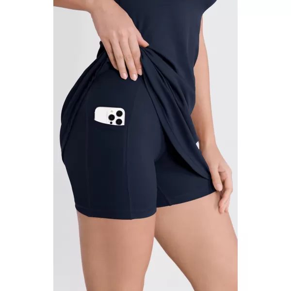 ODODOS Womens Cloud Feeling Tank Dress with Separate Shorts and Built in Bra U Back Mini Tennis DressDeep Navy