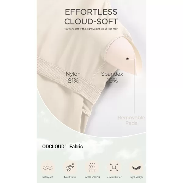 ODODOS Womens Cloud Feeling Tank Dress with Separate Shorts and Built in Bra U Back Mini Tennis DressOat Milk