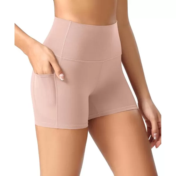 ODODOS ODCLOUD Womens High Waist Lounge Yoga Shorts with Pockets 4quot6quot8quot10quot Buttery Soft Biker ShortsDusty Pink