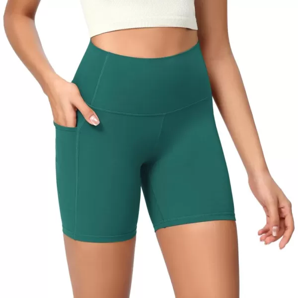 ODODOS ODCLOUD Womens High Waist Lounge Yoga Shorts with Pockets 4quot6quot8quot10quot Buttery Soft Biker ShortsStorm Teal