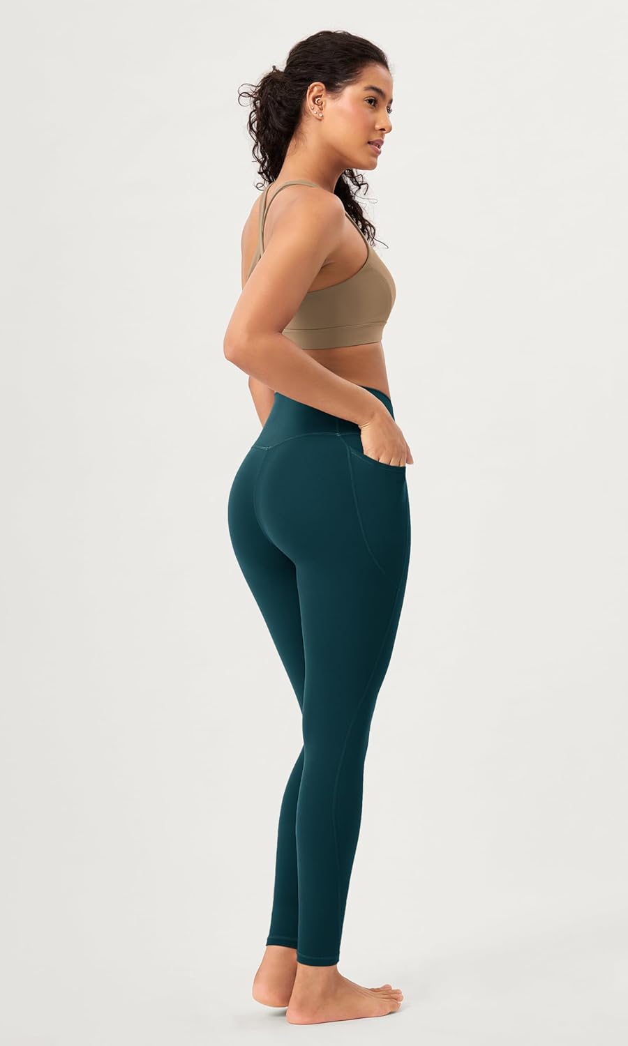 ODODOS 2 Pack Buttery Soft Cross Waist Leggings with Pockets for Women ODCLOUD 25quot  28quot Crossover Lounge Yoga PantsBlackforest Teal