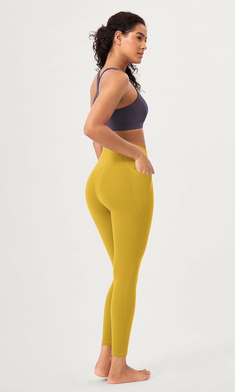 ODODOS 2 Pack Buttery Soft Cross Waist Leggings with Pockets for Women ODCLOUD 25quot  28quot Crossover Lounge Yoga PantsBlackmango Mint