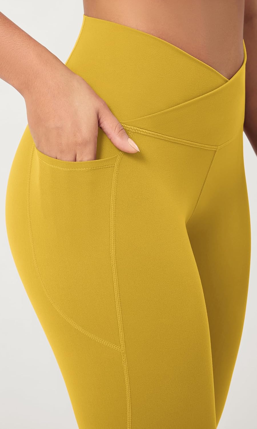 ODODOS 2 Pack Buttery Soft Cross Waist Leggings with Pockets for Women ODCLOUD 25quot  28quot Crossover Lounge Yoga PantsBlackmango Mint